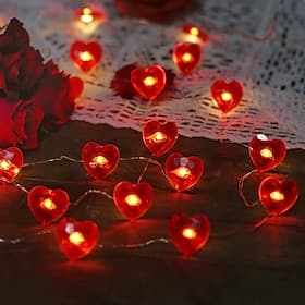3m 30-led valentinsdag røde hjertelys med fjernbetjening 8 tilstande til bryllup og festlig indretning aaa batteridrevet
