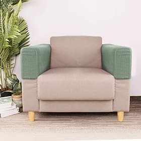 2 Pcs Stretch Sofa Armrest Covers Burgundy Spandex Arm Covers for Chairs Couch Sofa Armchair Slipcovers for Recliner Sofa with Twist Pins