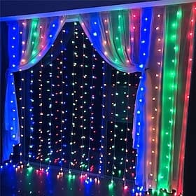 elegante LED-Lichtervorhang-Lichterkette für Hochzeitsfeiern und Empfänge – 6 m x 3 m / 3 m x 3 m 600 LEDs, funkelnde Sternenlichterkette für die Dekoration zu