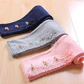 kinderkleidung Mädchen Gamaschen Feste Farbe Täglich Schulanfang 4-12 Jahre Frühling Rosa Marineblau Grau