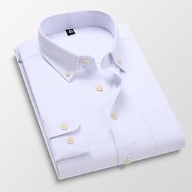 Men's Dress Shirt Button Down Shirt Oxford Shirt Collared Shirt Plain Daily Work Light Blue Long Sleeve Spring   Fall Clothing Apparel