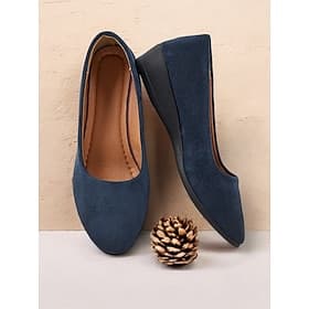 Women's Soft Navy Blue Faux Suede Slip-on Flats with Cushioned Sole  Perfect for Everyday Wear