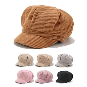 Women's Corduroy Newsboy Cap, Vintage Style, Soft and Comfortable, Available in Multiple Colors, Ideal for Casual Outfits, Autumn and Winter Wear