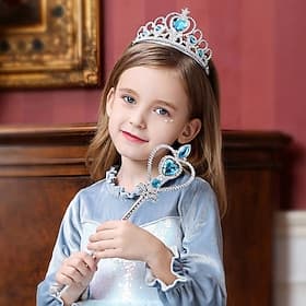 2 Pieces Kids Girls' Hair Accessories Tiara Active Sweet Party Birthday Heart Pink Blue