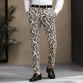 Herren Schlangenhaut Muster Anzughosen Hose Hosen Mittlere Taillenlinie Brautkleider schlicht Vintage-Retro Outdoor Urlaub Strassenmode Mit Taschen Schmaler Sc