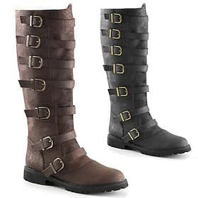 Medieval Renaissance Shoes Flat Jazz Boots Pirate Warrior Knight Ritter Viking Crusader Fancy Dress Men's Unisex Pirate Steampunk Halloween Masquerade Performa