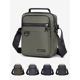 grønn crossbody messenger bag for menn med flere lommer med glidelås - slitesterk og stilig for hverdags- og reisebruk