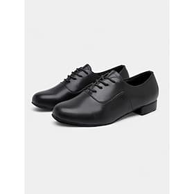 schwarze Tanzschuhe zum Schnüren für Herren mit weicher Wildledersohle und klassischem Design – ideal für Standard-, lateinamerikanische und Bühnenauftritte