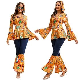 Kings Day Masquerade Costume Disco Retro Vintage 1970s Adults' Women's Carnival Masquerade Halloween Performance Dress Up