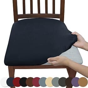 Stuhlsitzbezüge, weicher Stuhlbezug für Esszimmerstühle, Stretch, abnehmbare Stuhlbezüge für Esszimmer, Küche, Samtsitzbezüge für Esszimmer