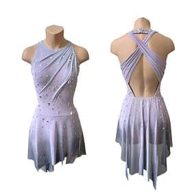 Figure Skating Dress Women's Girls' Ice Skating Dress Purple Thumbhole Halo Dyeing High Elasticity Professional Competition Skating Wear Thermal Warm Crystal /