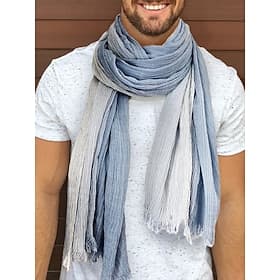 sciarpa leggera in cotone sfumato da uomo – accessorio di moda casual per outfit primaverili, autunnali e quotidiani