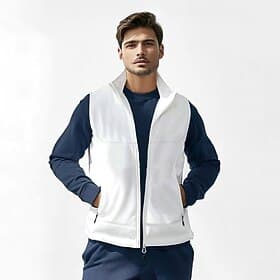 Herren Weste Training Outdoor Urlaub Sport  Outdoor Neutral Mode Frühling Herbst Polyester Einfarbig Rollkragen Schwarz Weiß Marineblau Armeegrün Weste