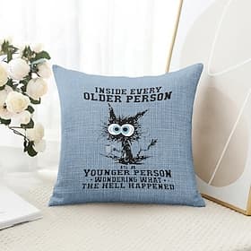 Funny Cat Decorative Toss Pillows Cover 1PC Soft Square Couch Cushion Case Pillowcase for Bedroom Livingroom Sofa Chair