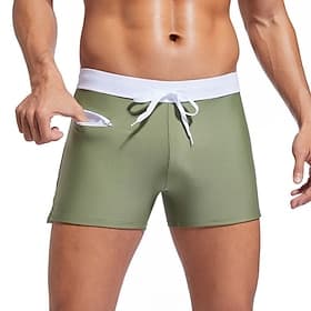 Herren Badeshorts Badehose Patchwork Kordelzug Schnelltrocknend Bequem Atmungsaktiv Bademode Unterteile Surfen Strand Wassersport Sommer