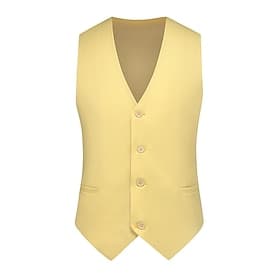 Men's Vest Waistcoat Gilet Vacation Daily Date Fashion Casual Spring  Summer Buttons Pocket Polyester Comfortable Plain Single Breasted One-button V Neck Regul