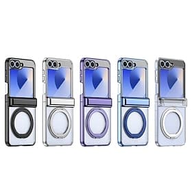 telefon Etui Til Samsung Galaxy Z Flip 7 Z Flip 6 Z Flip 5 Bakdeksel med stativ Magnetisk Støtte trådløs lading Kontor / Bedrift Belegg PC