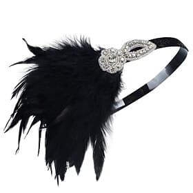 Retro Vintage 1920s Headpiece Masquerade Flapper Headband The Great Gatsby Charleston Feather Fancy Dress Women's Halloween Carnival Masquerade Cocktail Party
