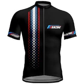Herren Radtrikot Geometrisch Buchstaben Zahlen Kurzarm Fahhrad T-Shirt Trikot mit 3 Gesäßtaschen Mountainbike MTB Schnelltrocknend Anatomisches Design Feuchti
