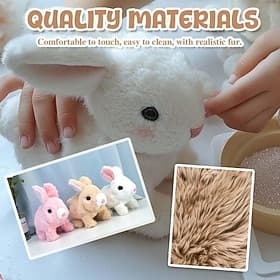 My Realistic Bunny Toy, Interactive Bunny Easter Decoration Realistic Bunny Gift for Kids- Jumping, Twitching, and Shaking Ears, Bunny Realistic Bunny Toy, Bun