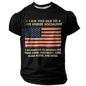 4th of July 2026 250th Memorial Day Men's Patriotic Patriot 3D Print US Flag Veteran Crew Neck Short Sleeve T-Shirt Daily Street thumbnail 2