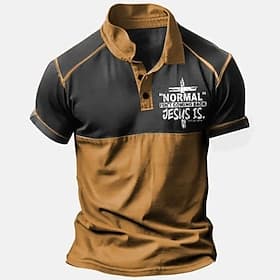 Men's Short Sleeve Christian Faith Polo Shirt featuring NORMAL ISN'T COMING BACK JESUS IS. Revelation 1:7 Graphic