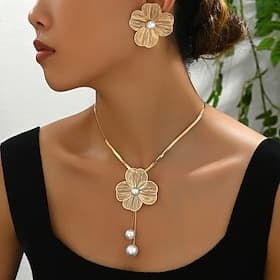 Jewelry Set 1 set Alloy 1 Necklace Earrings Women's Fashion Jewelry Set For Party Wedding Guest
