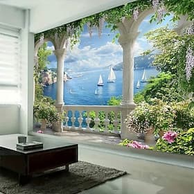 vista fuori dalla finestra arazzo appeso arte murale grande arazzo decorazione murale fotografia sfondo coperta tenda casa camera da letto soggiorno decorazion