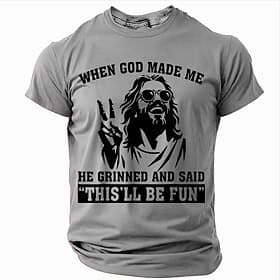 Men's Bible Jesus T Shirt Short Sleeve T shirt 3D Print Crew Neck Shirt Designer Casual Party Holiday Red Green Gray Summer Spring Clothing Apparel