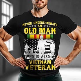 4th of July 2026 250th Memorial Day Patriotic Patriot 3D Print Veteran Crew Neck Short Sleeve T-Shirt Daily Street