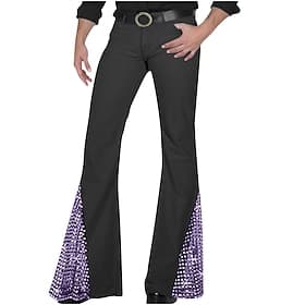 Retro Vintage 1960er Hippie Hose Schlaghosen Hippie Pailletten Kostüm Herren Halloween Karneval Valentinstag Abendgesellschaft Musikfestival Pride Parade Erwac
