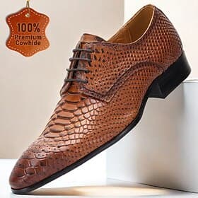 Chaussures richelieu élégantes à lacets en cuir de python pour hommes - parfaites pour le derby du Kentucky et les occasions formelles