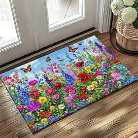 Floral Doormat Kitchen Mat Floor Mat Non-Slip Area Rug Oil Proof Rug Indoor Outdoor Mat Bedroom Decor Bathroom Mat Entrance Rug Spring Summer thumbnail 2
