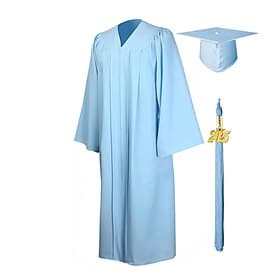 Matte Graduation Gown Cap Tassel Set 2025 for High School and Bachelor