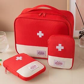 Medikamenten-Aufbewahrungsbox-Set, tragbares kompaktes Erste-Hilfe-Set für unterwegs, medizinische Organizer-Tasche für Medikamente Essentials, kleine Notfallt