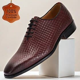 Richelieus pour homme en cuir italien pleine fleur bordeaux riche - sophistiqués pour le bureau et le Kentucky Derby
