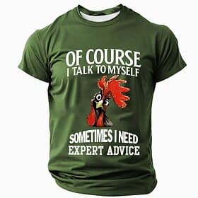 Men's Animal Funny T Shirt Short Sleeve T shirt 3D Print Crew Neck Shirt Fashion Exaggerated Daily Party Street Casual Black Red Blue Summer Spring All Seasons