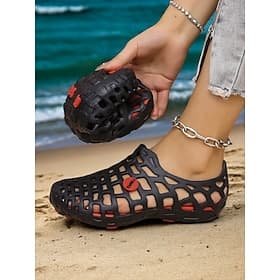 Women's Breathable Hollow Out Beach Shoes - Lightweight Slip-On Water Shoes for Beach  Outdoor Activities