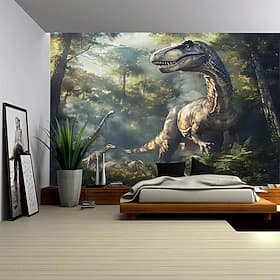A  Forest Dinosaurs  Tapestry Wall Art Large Tapestry Mural Decor Photograph Backdrop Blanket Curtain Home Bedroom Living Room Decoration