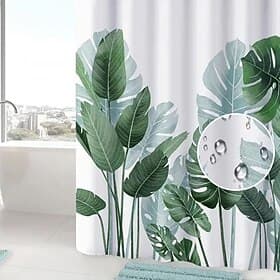 Shower Curtain with Hooks 180cm180cm(7070)Suitable for Separate Wet and Dry Zone Divide Bathroom Waterproof Oil-proof Floral Botanical Landscape