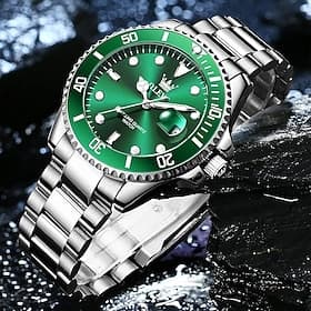 OLEVS Herren Quarzuhren Top-Marke Luxus Business Wasserdicht Leuchtendes großes Zifferblatt Herren Armbanduhren Sport Edelstahl Uhr