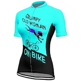 Damen Radtrikot Grafik Buchstaben  Zahlen Kurzarm Fahhrad T-Shirt Trikot mit 3 Gesäßtaschen Mountainbike MTB Schnelltrocknend Anatomisches Design Feuchtigkeits thumbnail 2