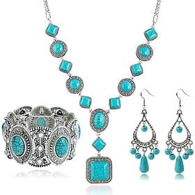 Earrings Set 1 set Alloy Earrings Necklace Bracelets Women's Fashion Jewelry Set For Wedding Guest Gift Festival