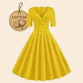 Anni 1950 Retrò Vintage Abito da cocktail Abito Swing Vestito Svasato Tinta unica Costume Per donna Mascherata Festa / Sera Addio al Nubilato Adulti Vestito Ab
