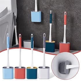 Toilet Scrubber Toilet Cleaner Brush Silicone Bristles Toilet Bowl Brush Compact Toilet Cleaner Brush for Bathroom Organization Practical