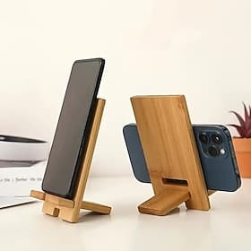 Support de téléphone en bois minimaliste support de clip universel pour smartphones organisation de bureau et station de chargement