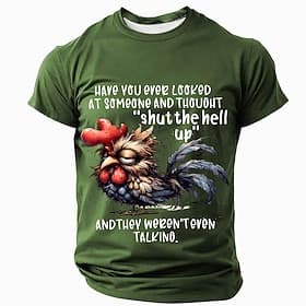 Men's Male T Shirt Animal Funny Crew Neck Clothing Apparel 3D Print Party Holiday Short Sleeve Graphic Fashion Cool Daily Casual