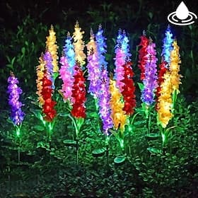 Solar-Blumenlichter im Freien wasserdichte violette Lichter Blumenpfahl wasserdichte Solar-Blumenlichter für Garten Korridor Hof Rasen Terrasse Weg Balkon Pool