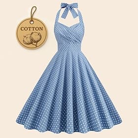 1950s Retro Vintage Rockabilly Swing Dress Halter Flare Dress Polka dots Fancy Dress Women's Masquerade Casual Daily Bachelorette Party Adults' Dress Homecomin