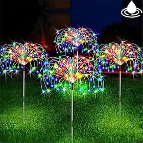 1 PC Solar Fireworks Lights 90/120/150/200 LEDS Outdoor DIY Solar Lights Copper Filament Garden Decorative Lights Waterproof Fairy Lights Lawn Lights